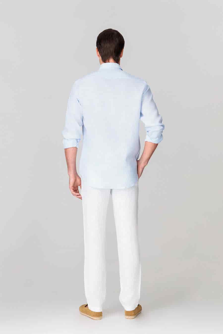 Men's linen pants white - miniatura 2