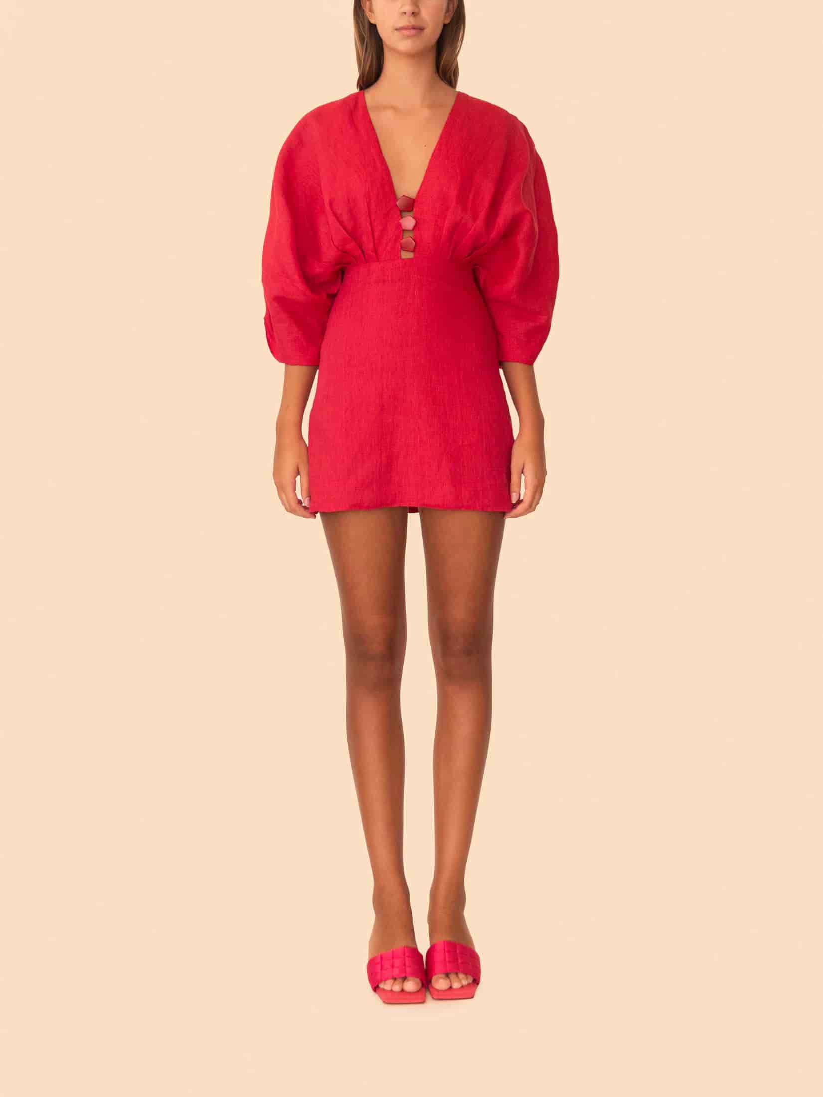 ABELLA MINI DRESS CHERRY RED - miniatura 1