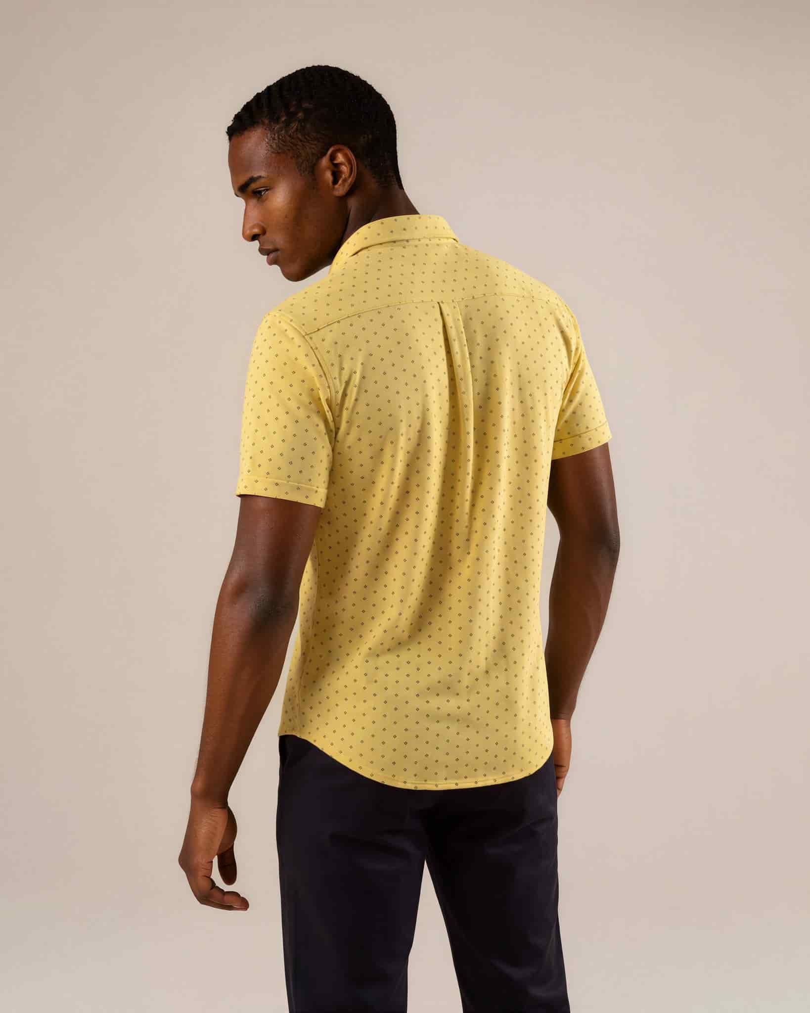 Camisa en tejido de punto con mini prints amarillo - miniatura 2