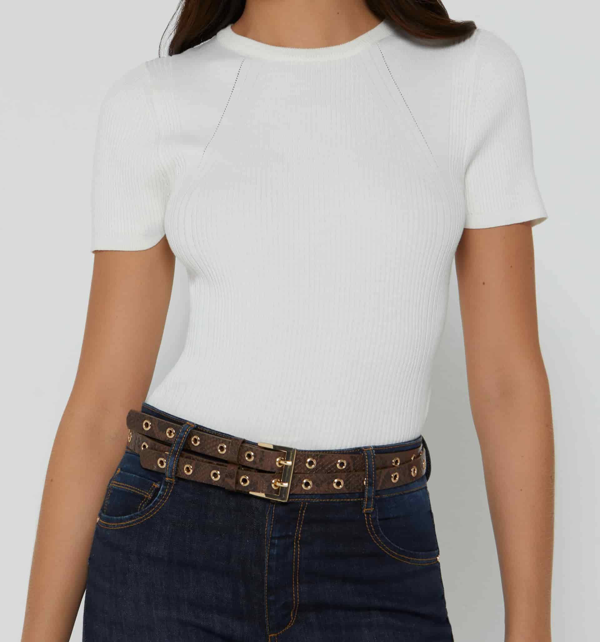 Blusa manga corta tejida - miniatura 8