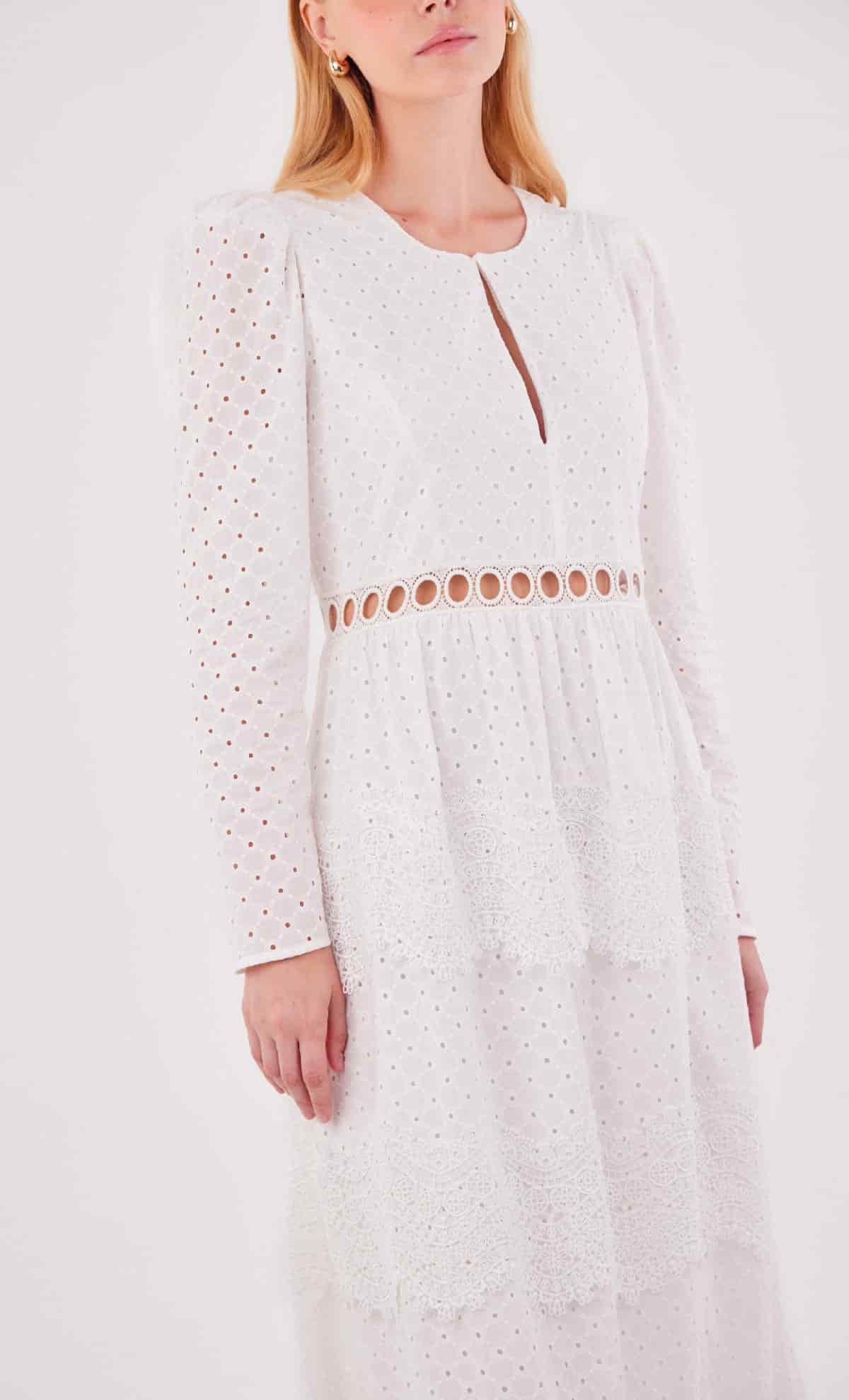 Vestido midi Merian White - miniatura 4