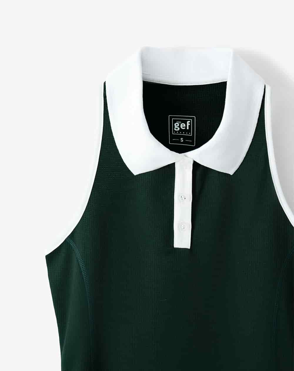 Vestido deportivo tipo polo verde mujer - miniatura 6