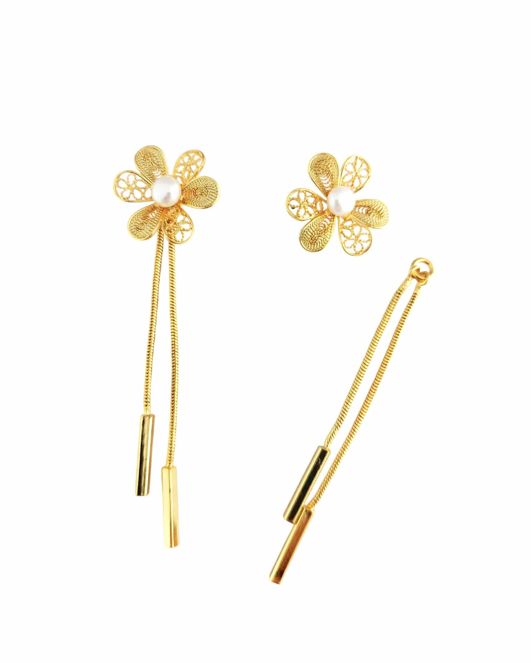 Aretes filigrana doble función; Elia - miniatura 3