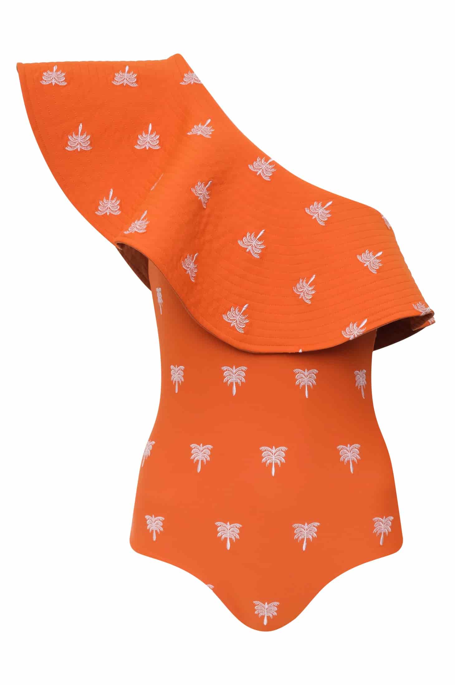 Tucan Embroidered One Piece / Orange Lilac Polka Palms - miniatura 1