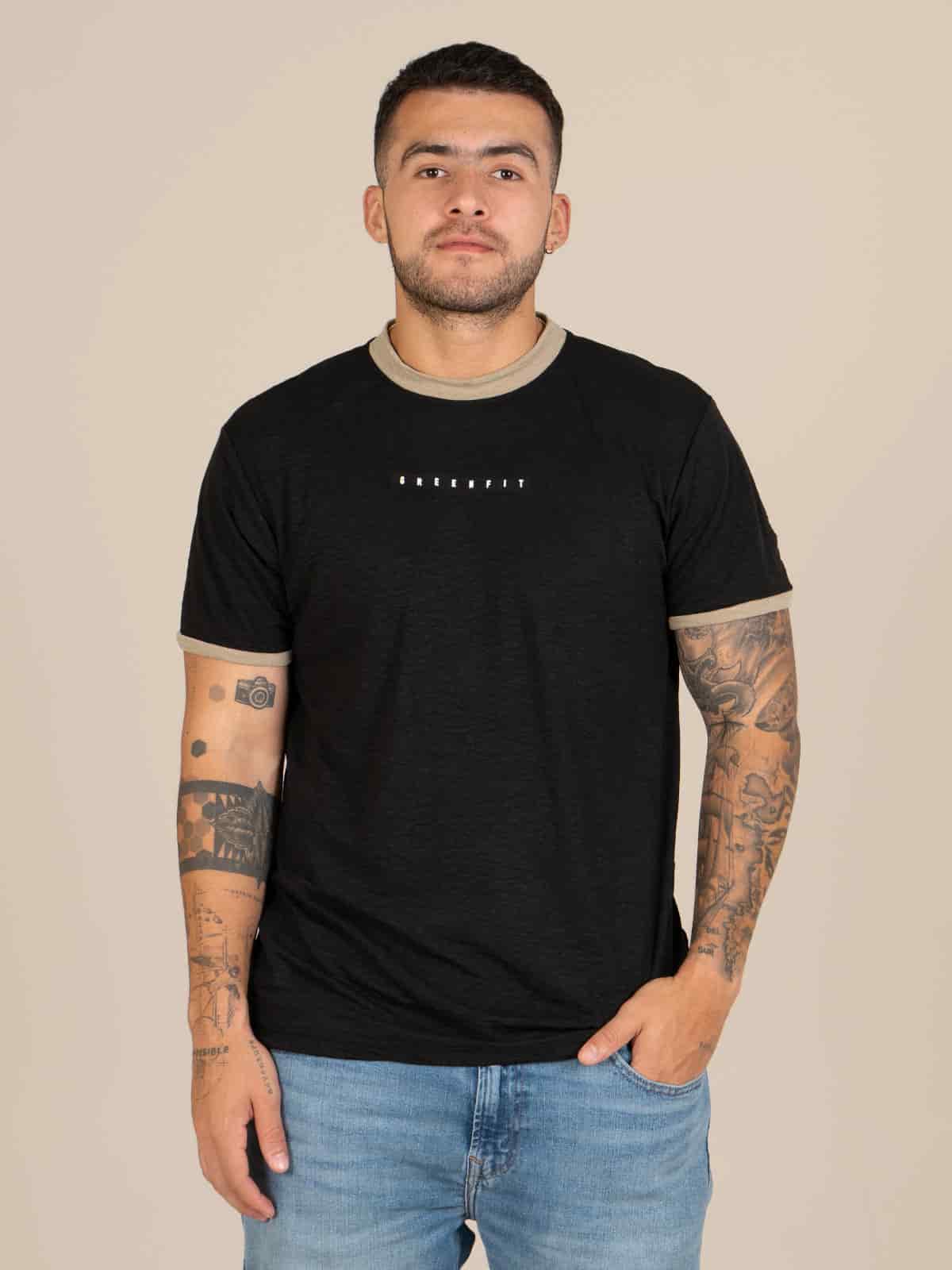 Camiseta hombre slim iza negra - miniatura 1