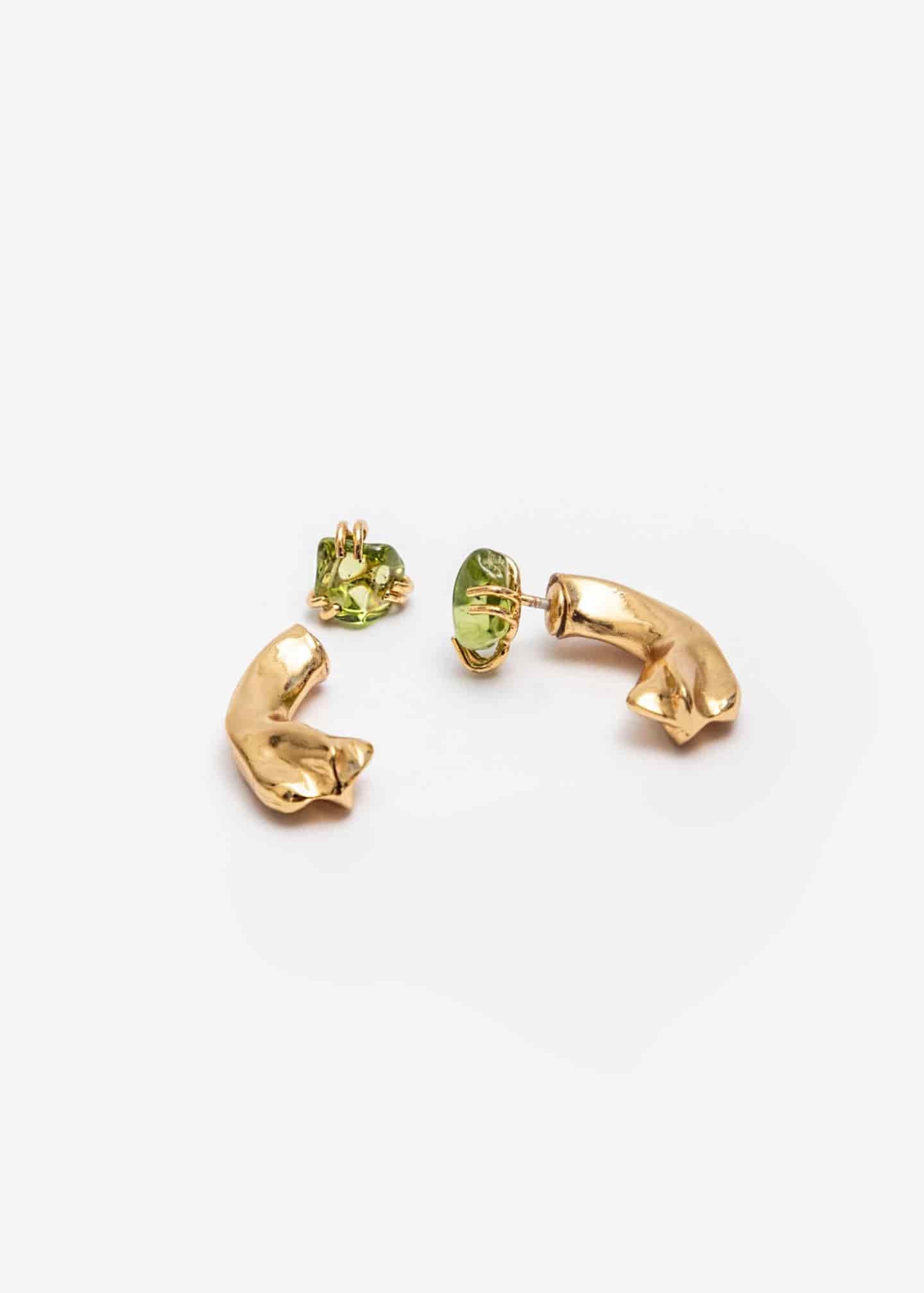 Aretes Peridoto Mini Petal Curve - miniatura 1