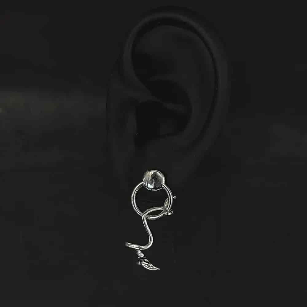 Aretes Culebra Bejuquilla Suspendida - miniatura 2