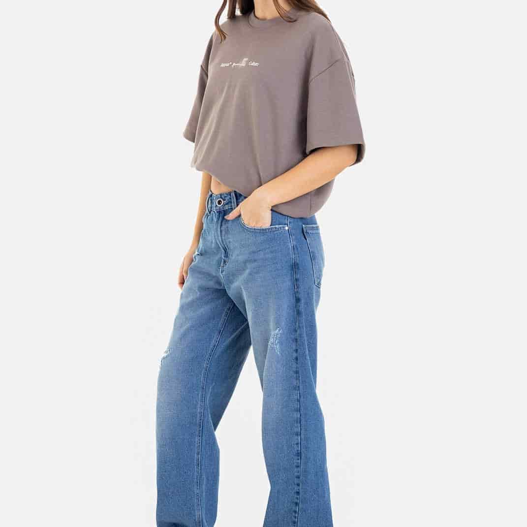 Clean Relaxed Fit Jeans Mid Blue - miniatura 7