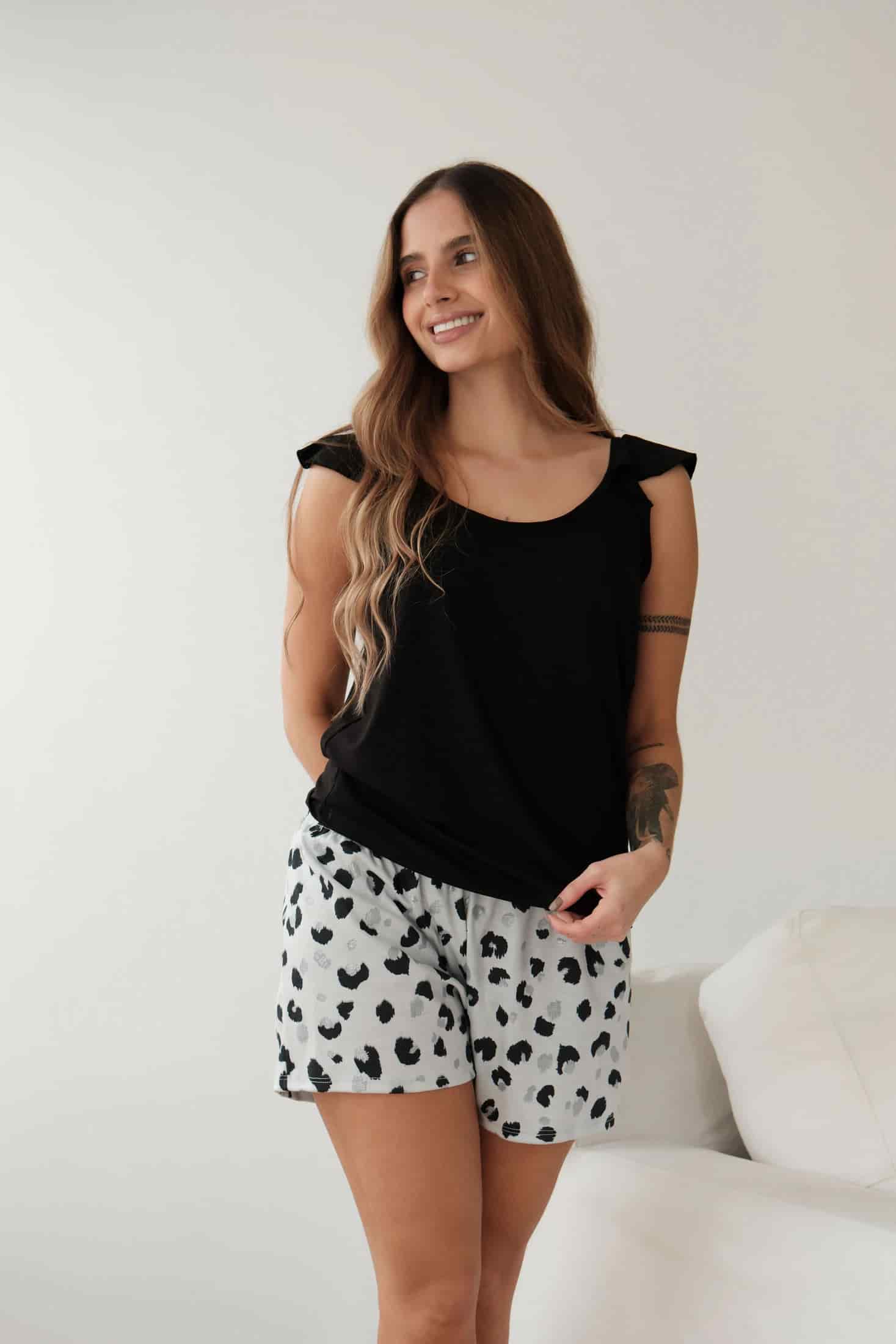 Pijama short Negro - miniatura 2