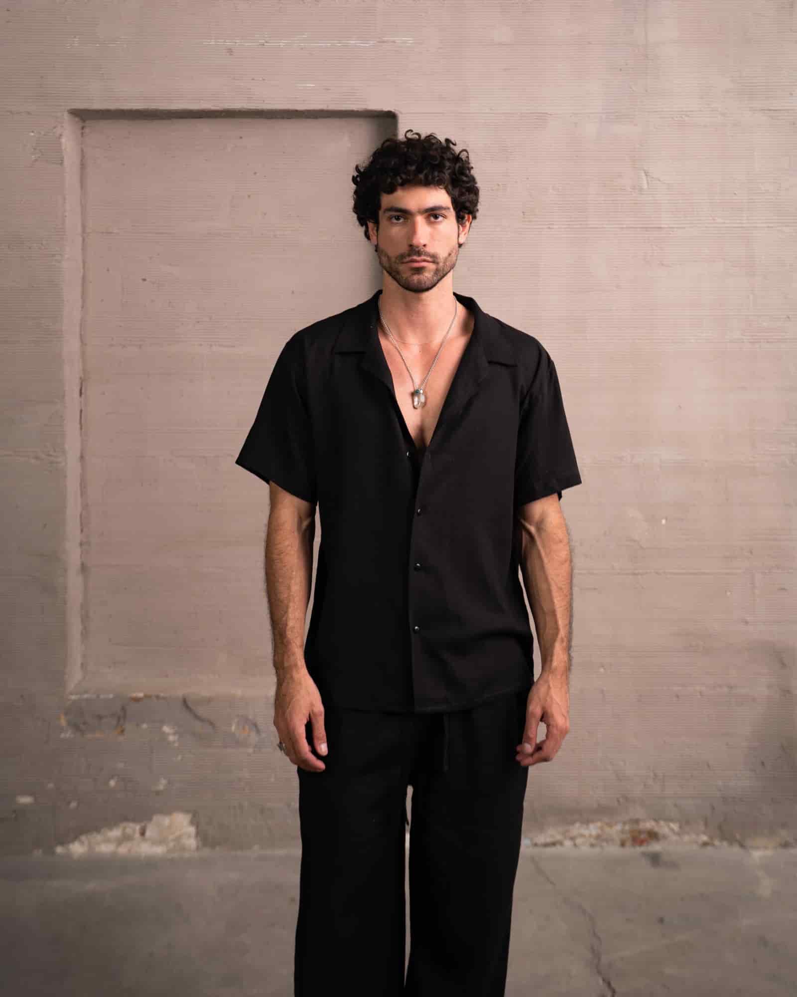 Camisa 3/4 black - miniatura 1