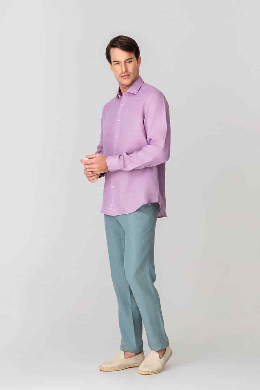 Men's linen pants grey donato - miniatura 2