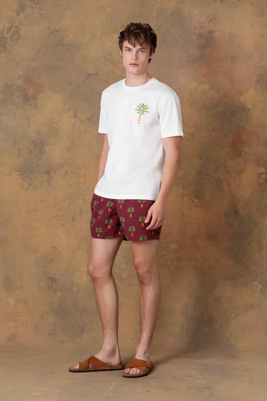 Men's cotton t-shirt thalos white - miniatura 1