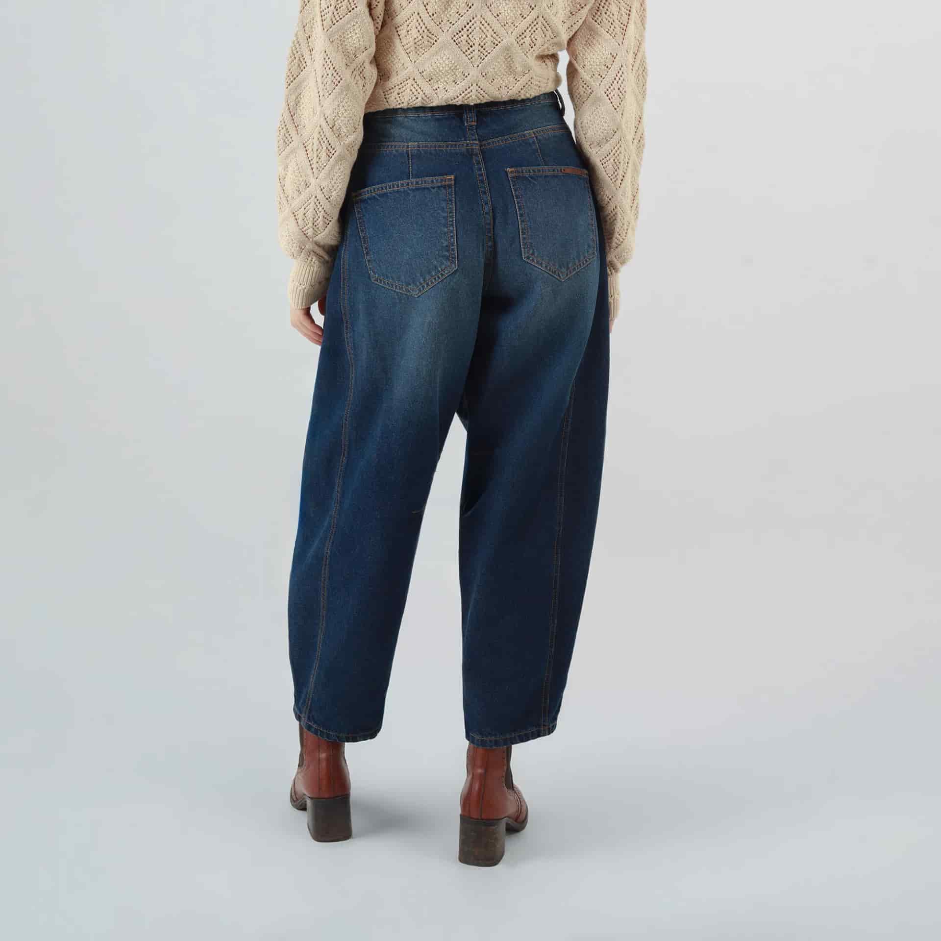 Jean baggy tiro alto con cortes - miniatura 6