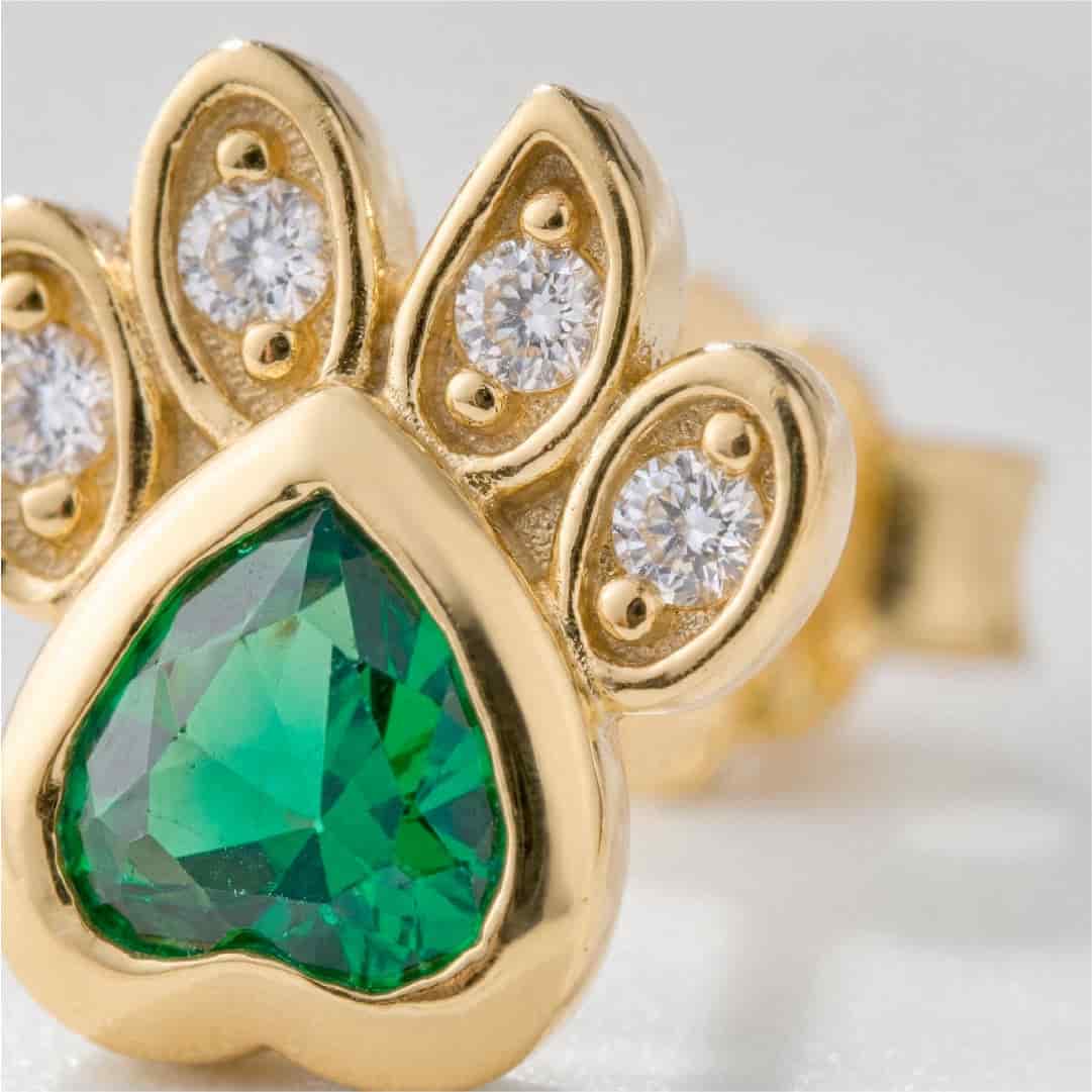 Aretes Huellita Esmeralda - miniatura 3