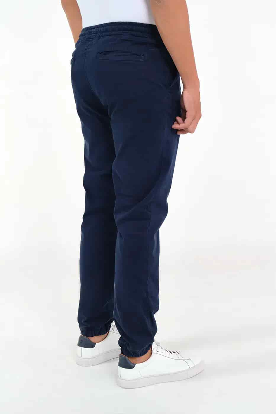 Pantalón Jogger Slim Fit Mezcla Algodón Azul Oscuro - miniatura 3