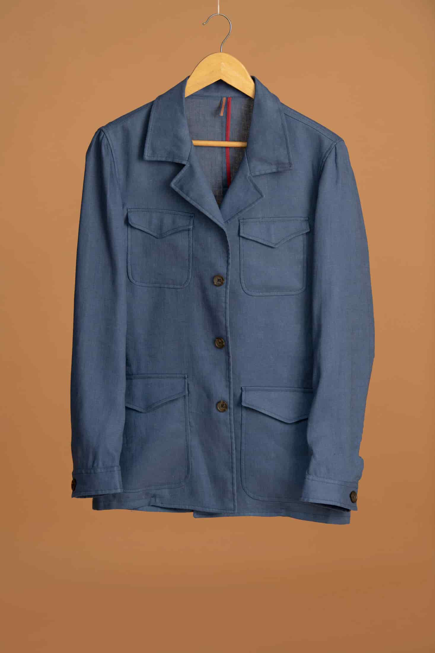 Chaqueta Safari Lino Azul Spark - miniatura 6