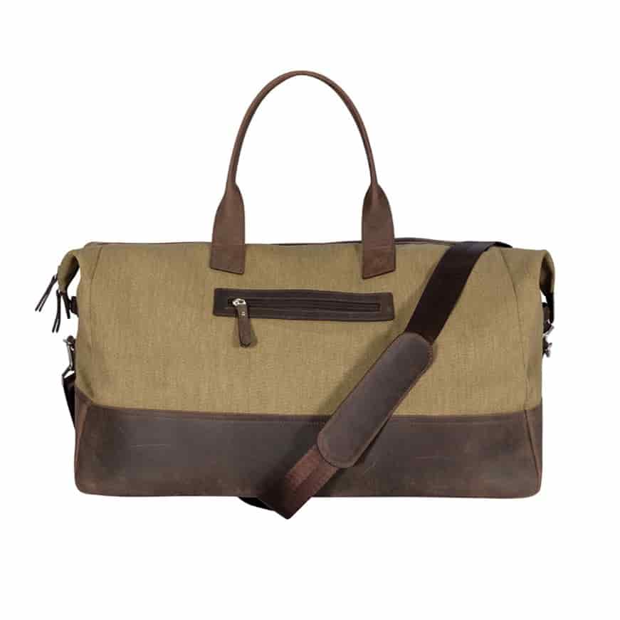 Men's vintage leather and canvas briefcase - miniatura 2