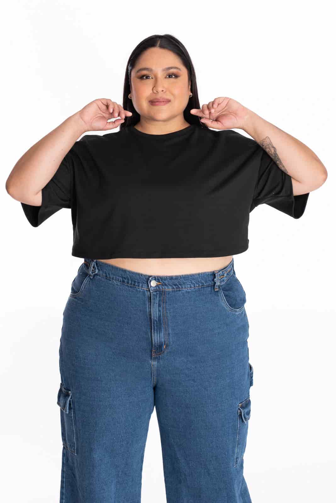 Crop Top Oversize Negro - miniatura 7