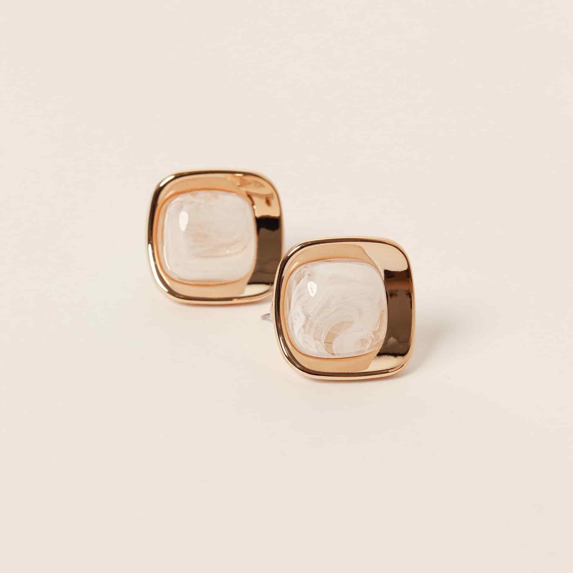 Aretes Cuadrados Nácar - miniatura 1