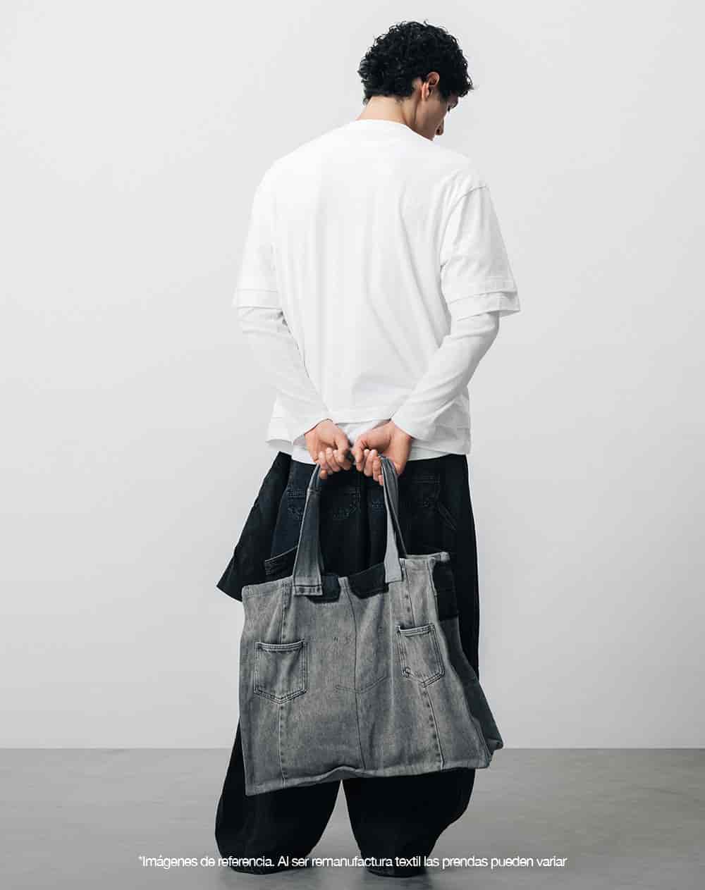 Tote bag denim maxi remanufacturado Gef x Alejandro Crocker mujer - miniatura 8