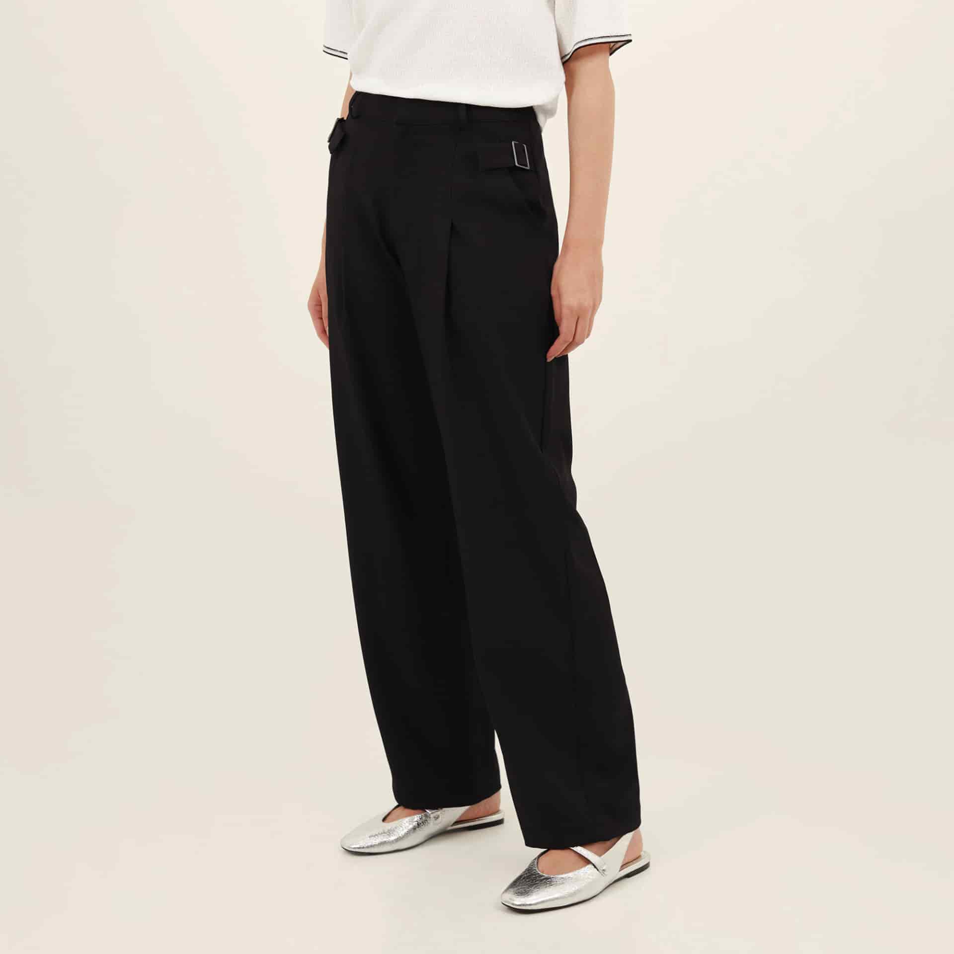 Pantalón bota recta con prenses y charreteras - miniatura 2