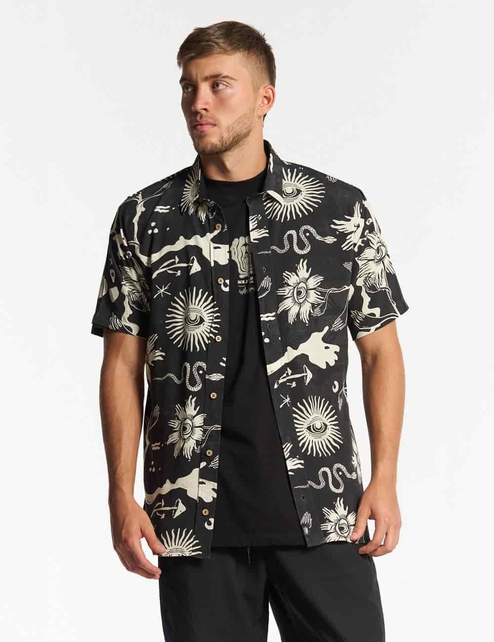 Camisa Regular Fit Chacras  negro + crudo Hombre - miniatura 5