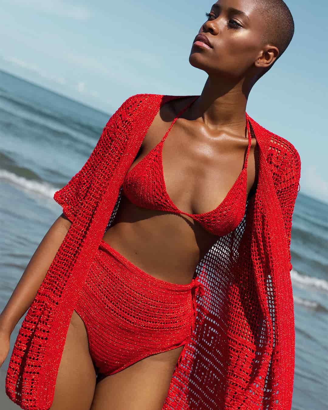 T-Shirt Crochet Dress Ipapule red - miniatura 1