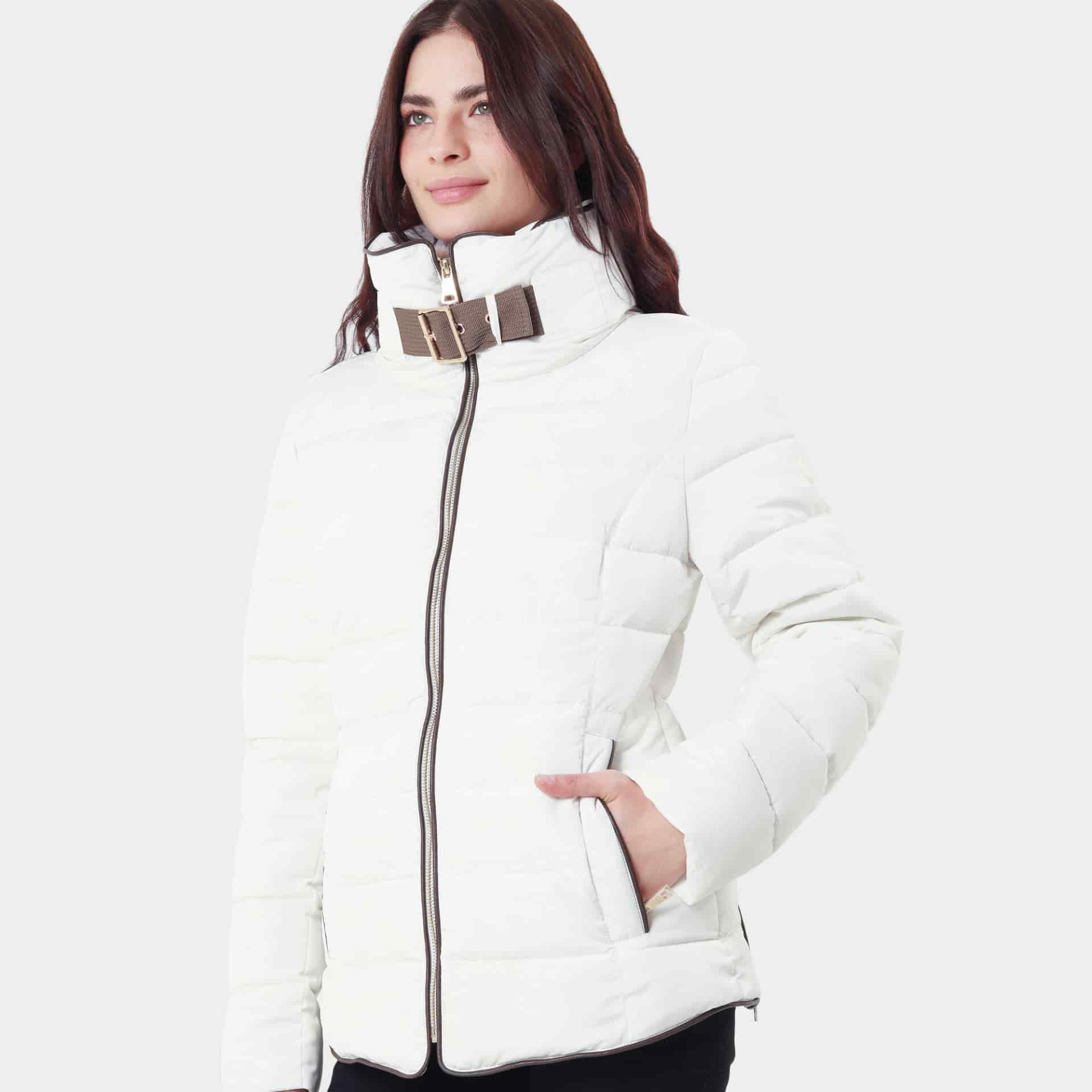 Chaqueta acolchada cuello alto con capucha interna - miniatura 14