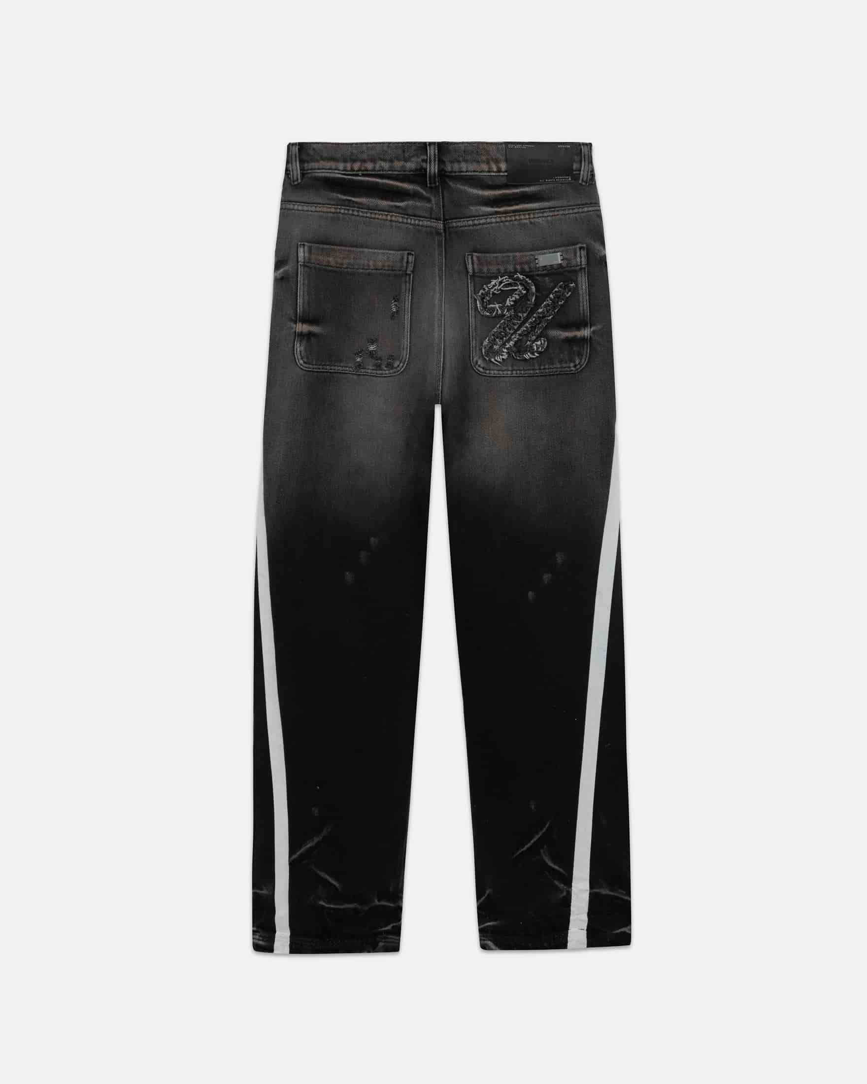 Holy State Stripe Wide Jeans Ash Black - miniatura 3