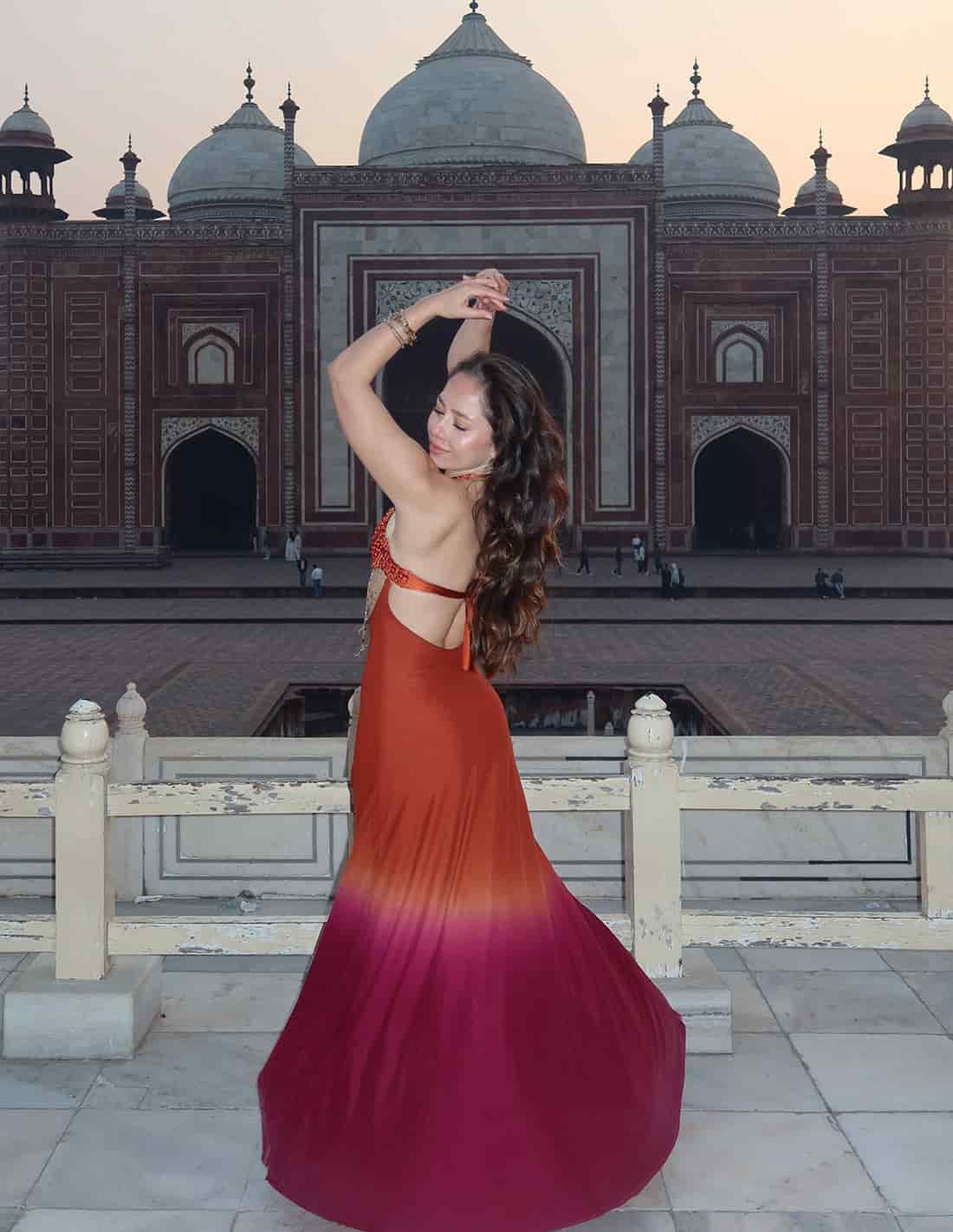 Falda Sairi Burgundy + Ochre - miniatura 5
