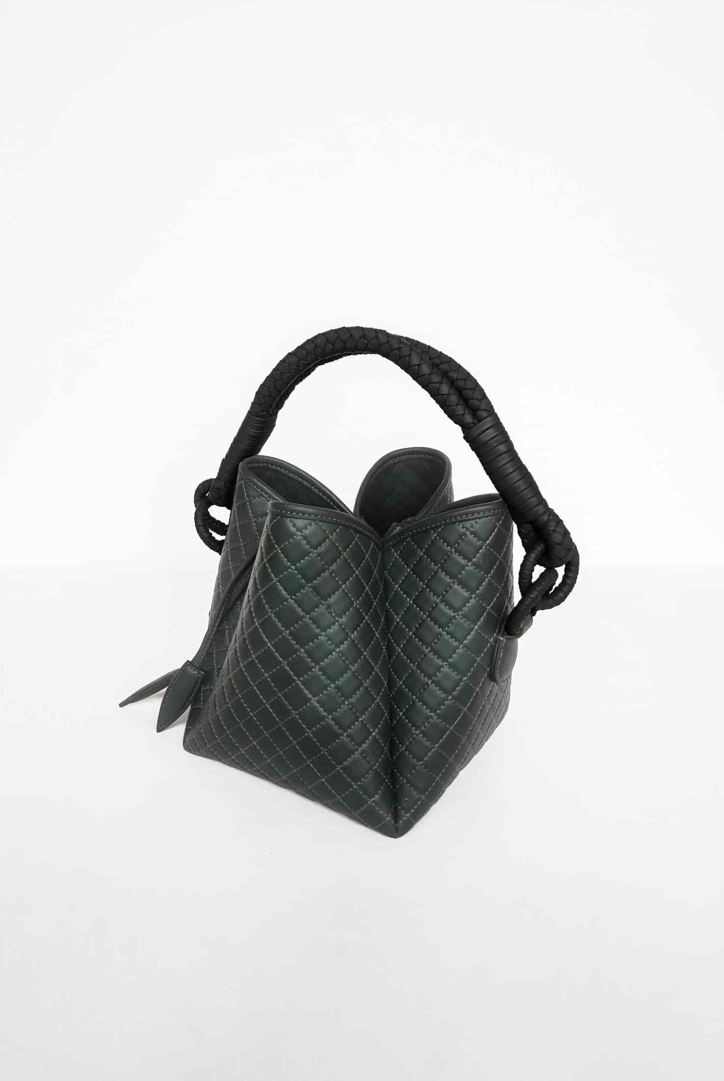 Tulip Mini Bucket Bag, Green & Black - miniatura 3
