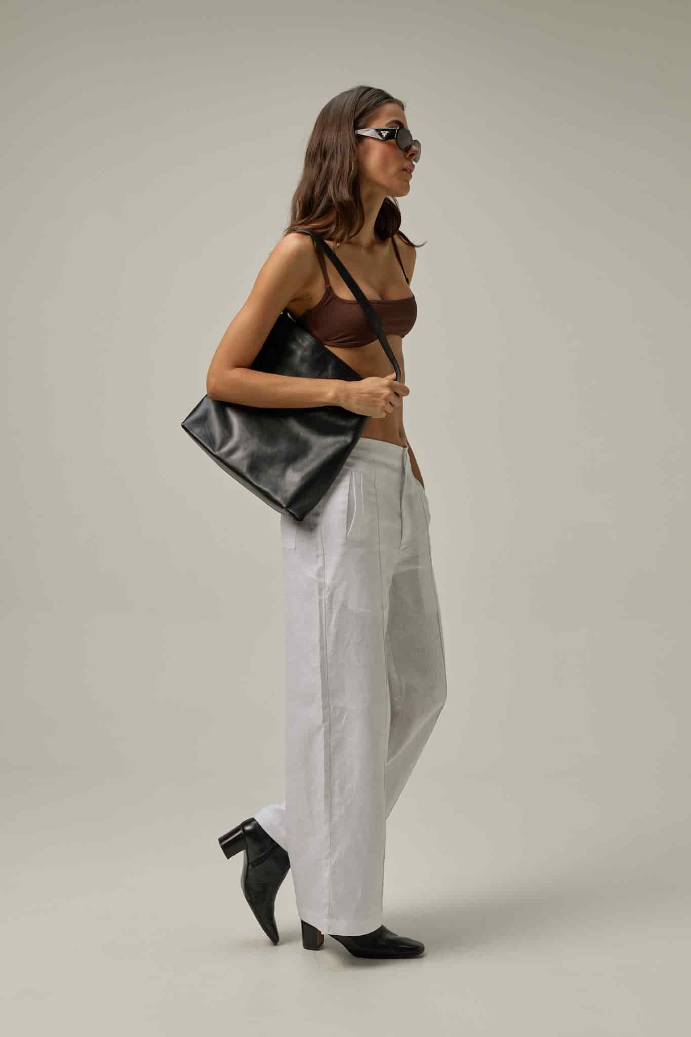 Bolso Tote Bag de Cuero | Negro - miniatura 3