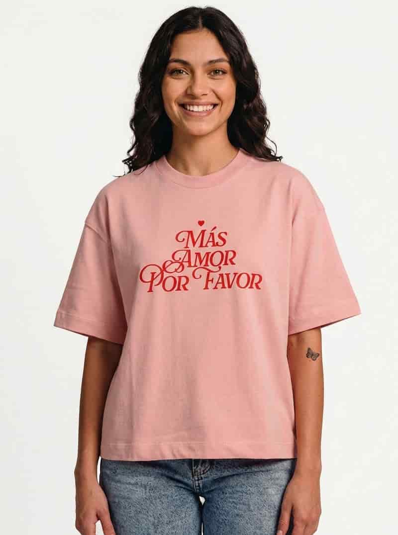CAMISETA MAS AMOR ROSADA - miniatura 2