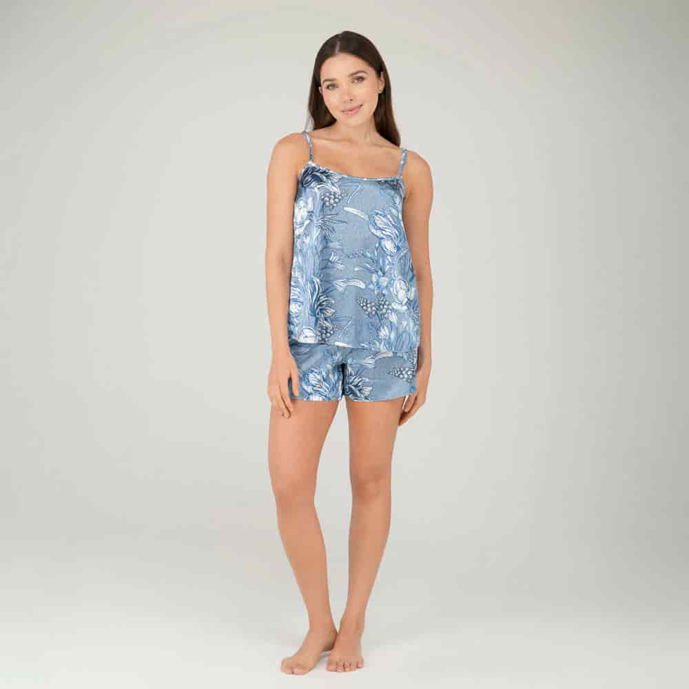 Short Satin Corto Estampado Denim. - miniatura 1