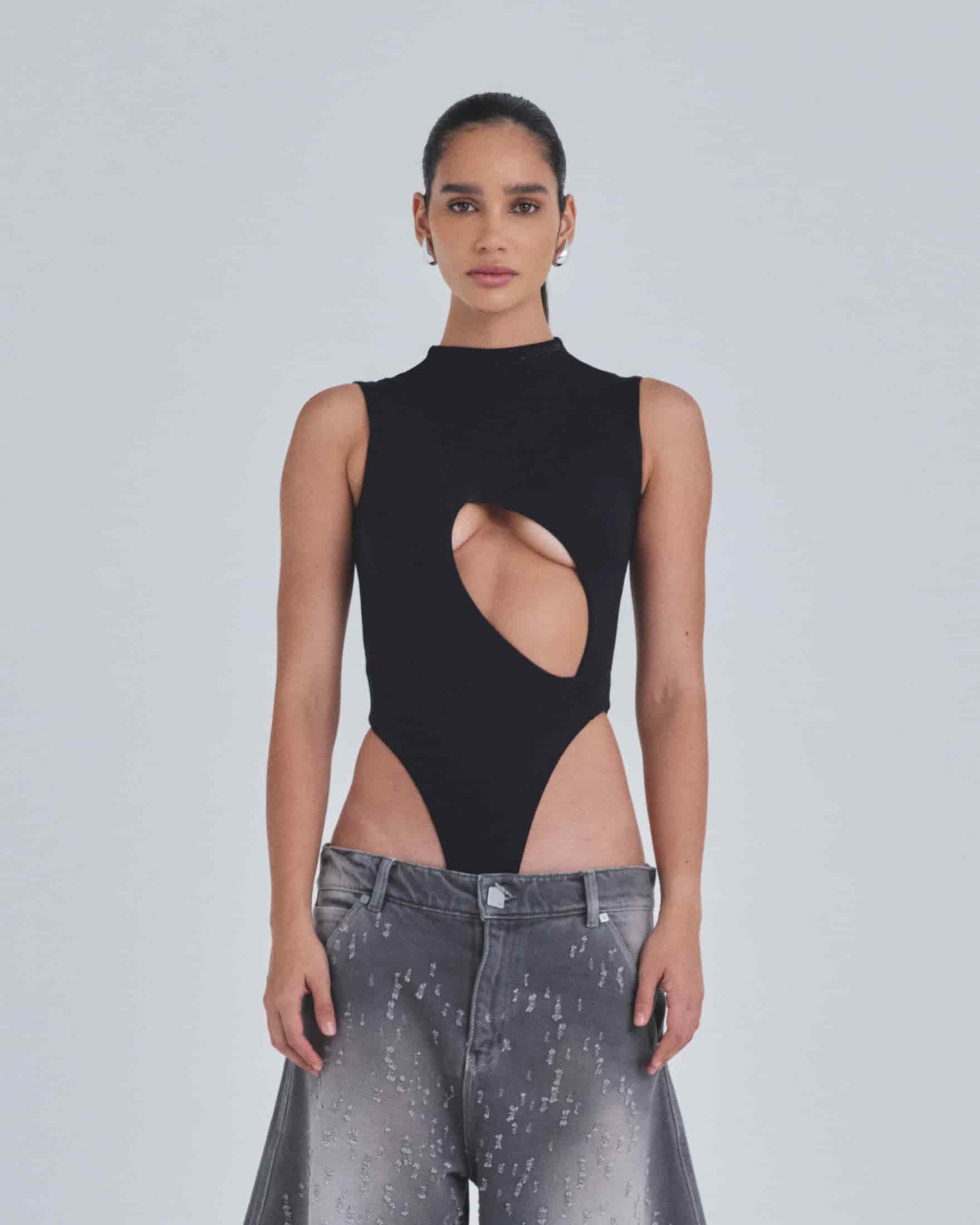 W Basics Asymetric Backless Body Black - miniatura 2