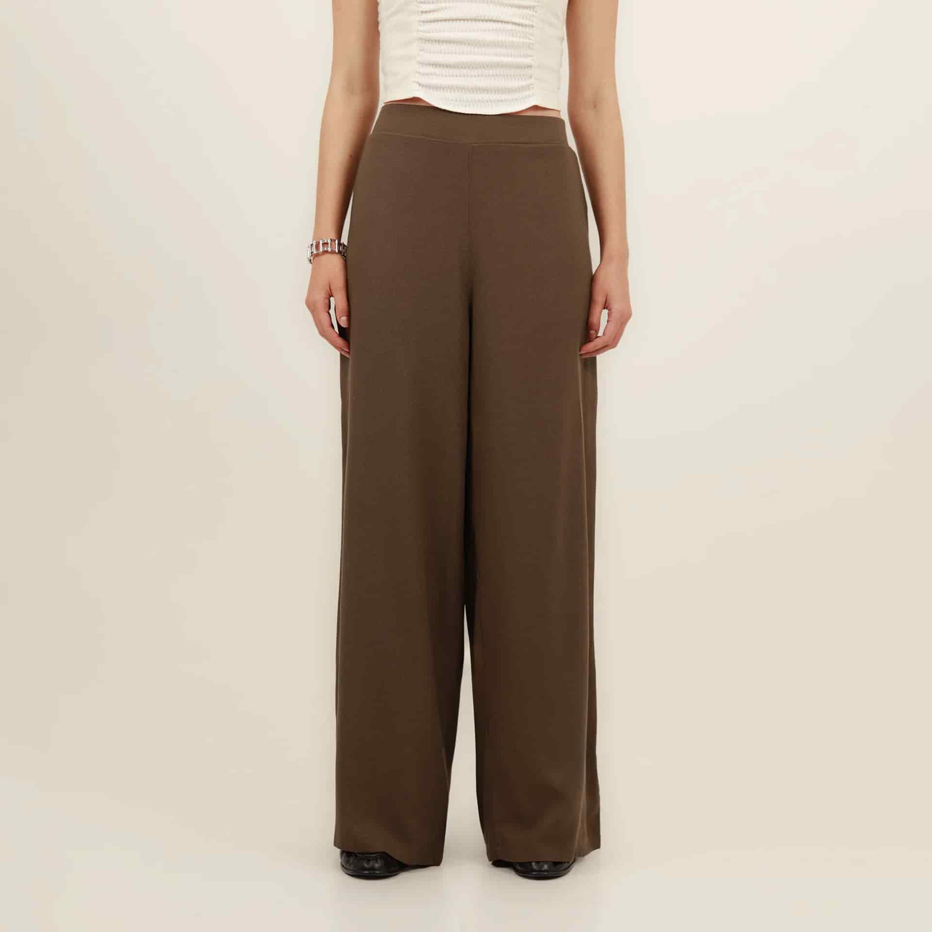 Pantalón palazzo bota ancha con elastico en cintura - miniatura 11
