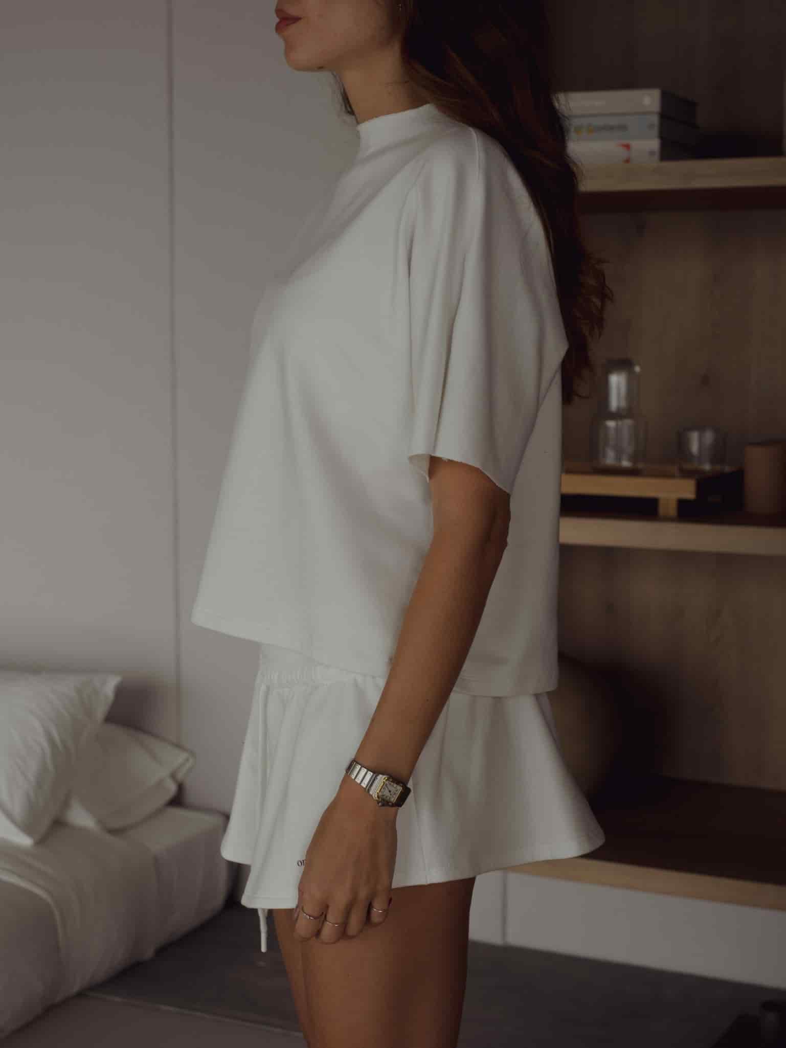 ONE HALF ROLLED SLEEVE T-SHIRT - SOFT WHITE - miniatura 8