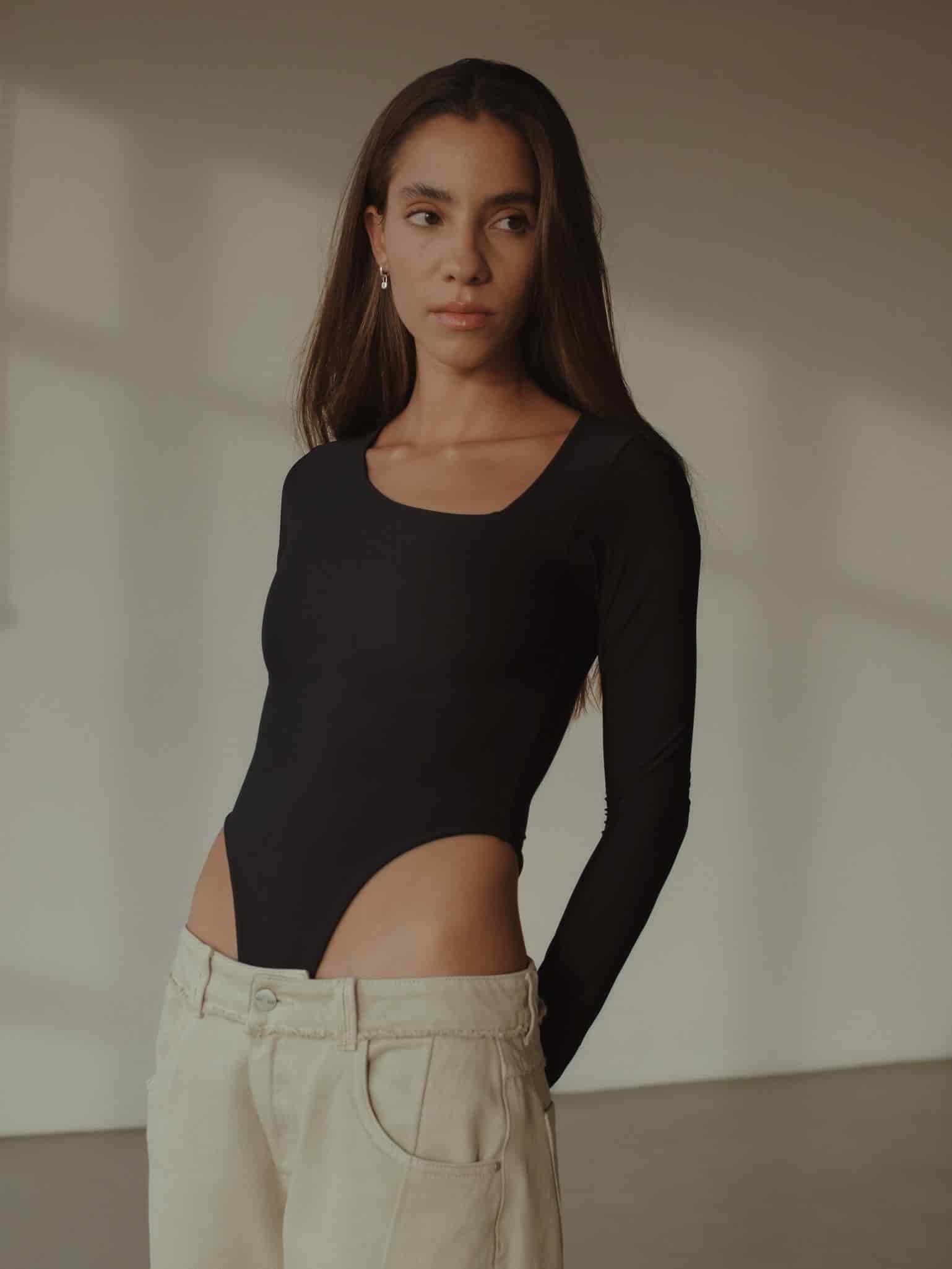 OPEN CURVE BODYSUIT - BLACK - miniatura 9