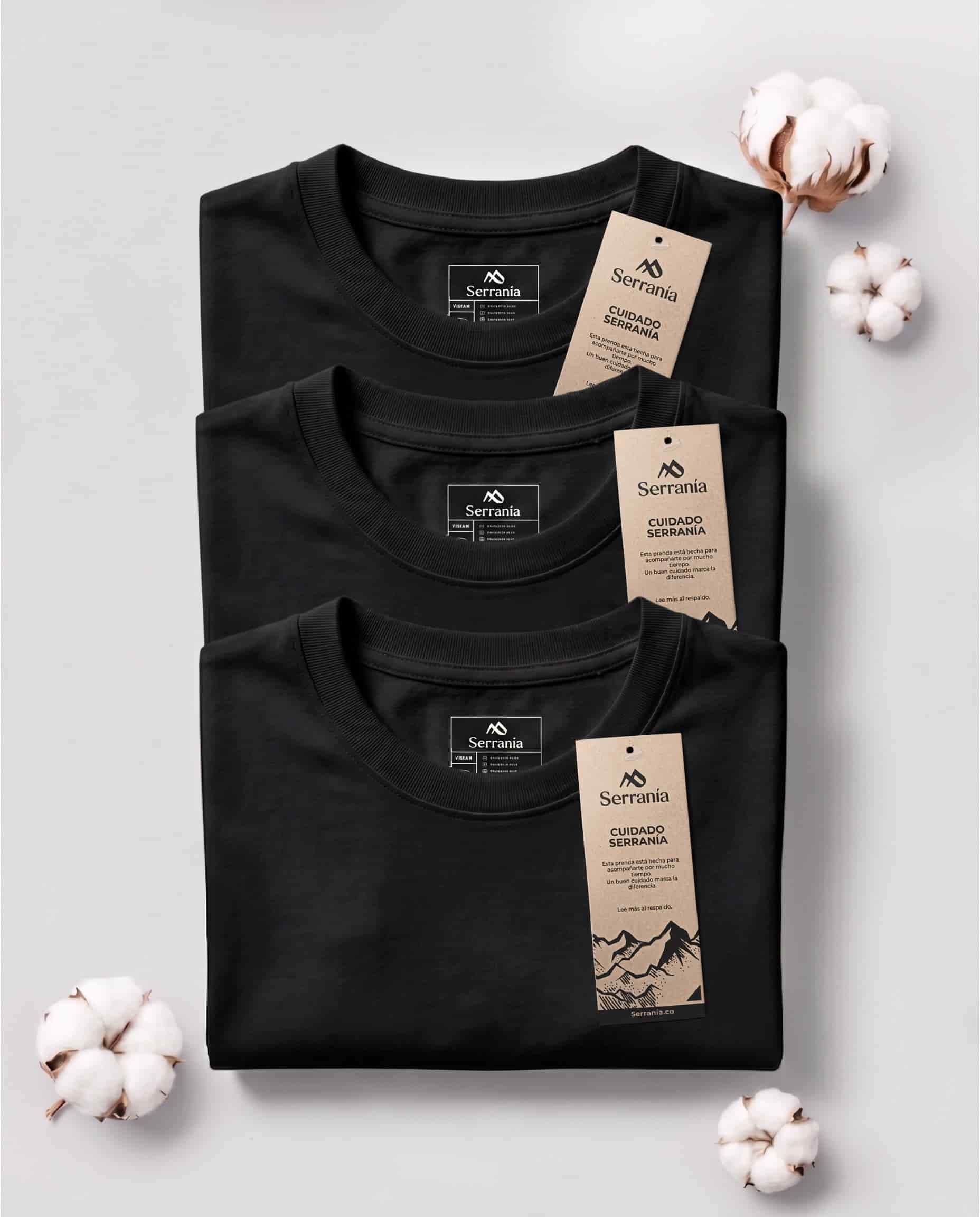 Set 3 Camisetas Slim Fit Negras - miniatura 1