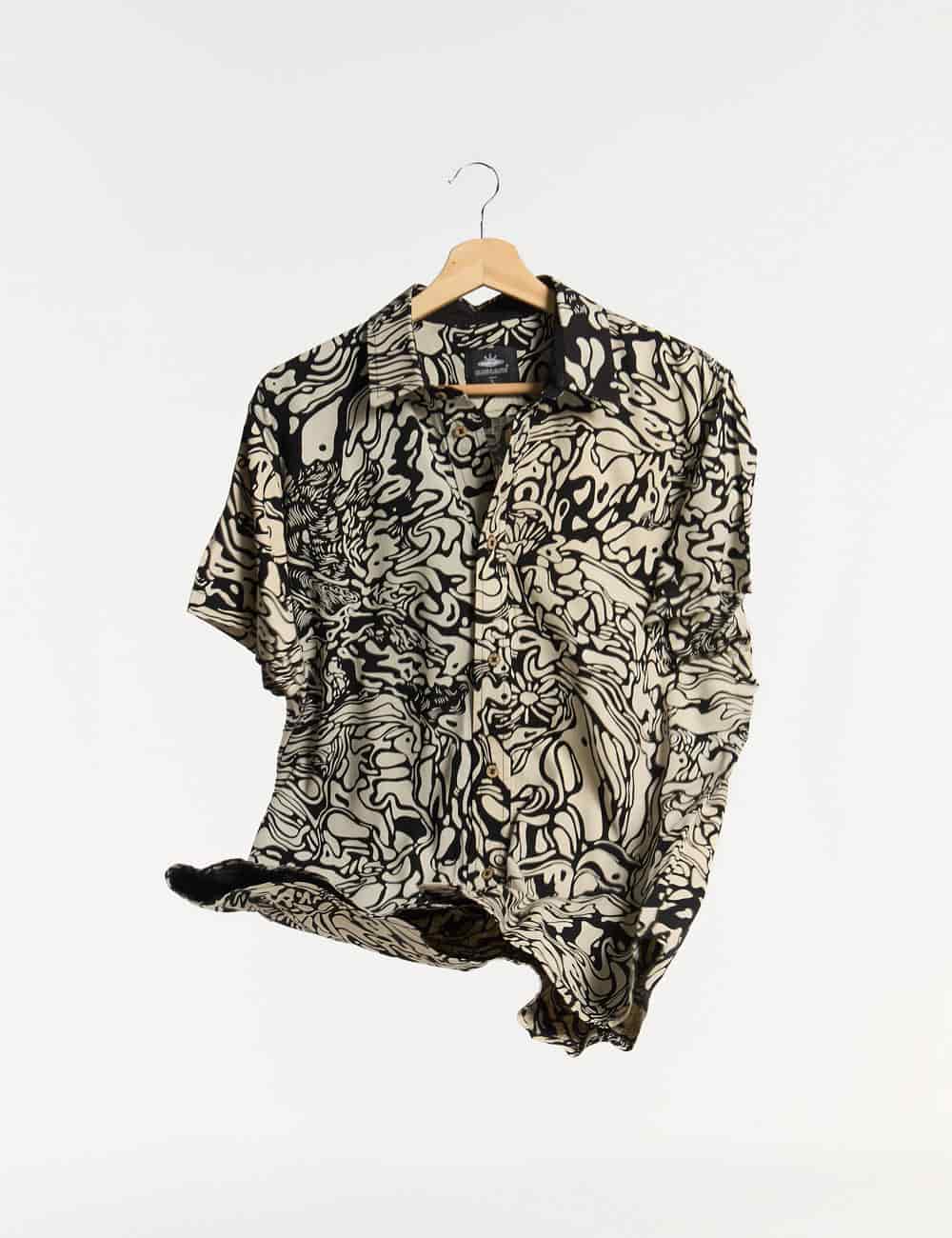 Camisa Regular Fit Pareidolia  negro + crudo Hombre - miniatura 4