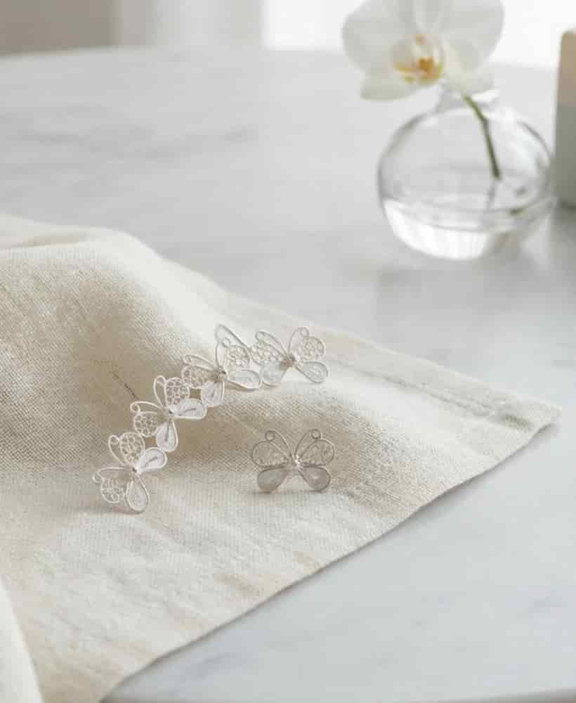 Earcuff Mariposa en plata ley 950 Filigrana - miniatura 2