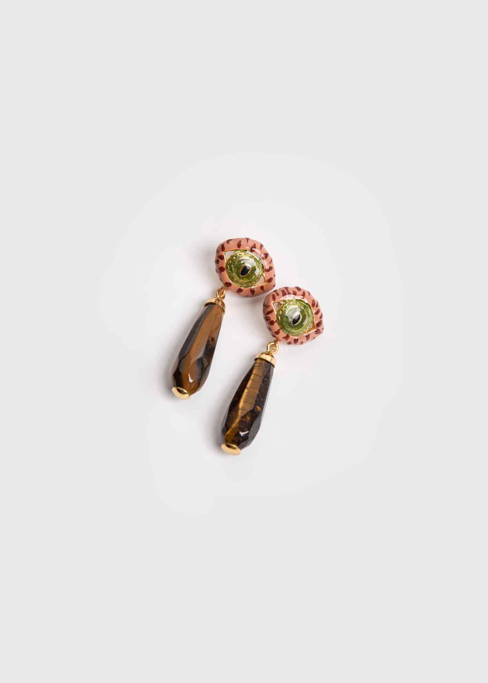CAT DROP TERRACOTTA EARRINGS - miniatura 2