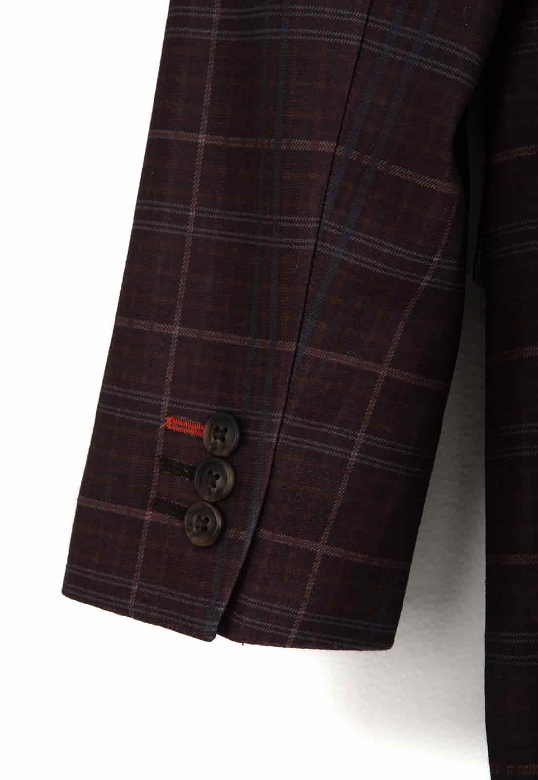 Blazer estampado café a cuadros - miniatura 3