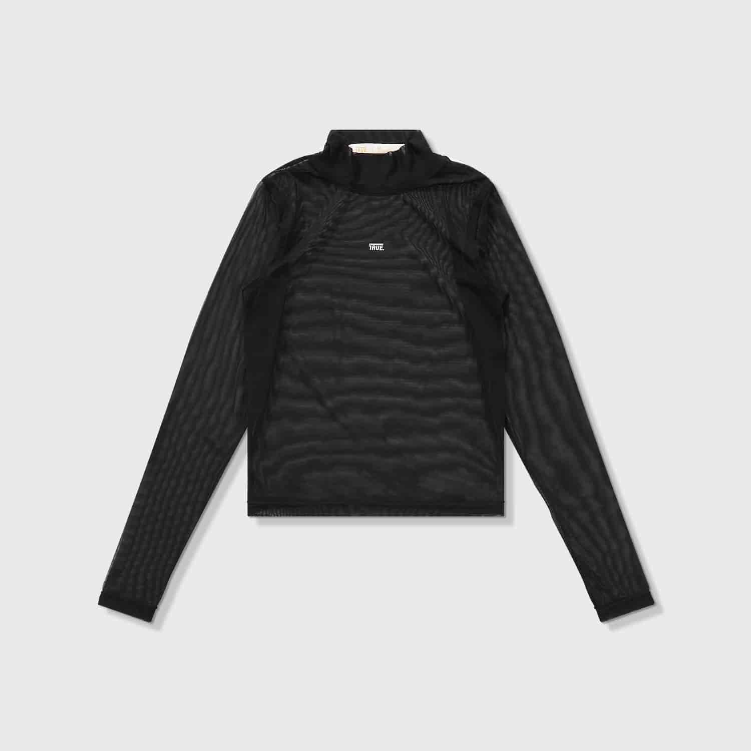 Mesh LS Mock Tee - Black - miniatura 1