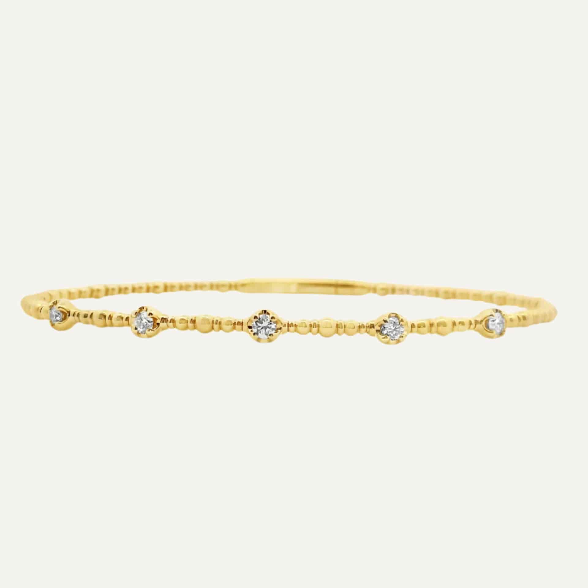 Pulsera Bangle dots cinco biseles uña 14K - miniatura 1