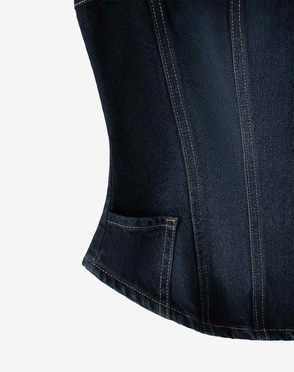 Top strapless denim índigo oscuro mujer GEF | MORAT - miniatura 9