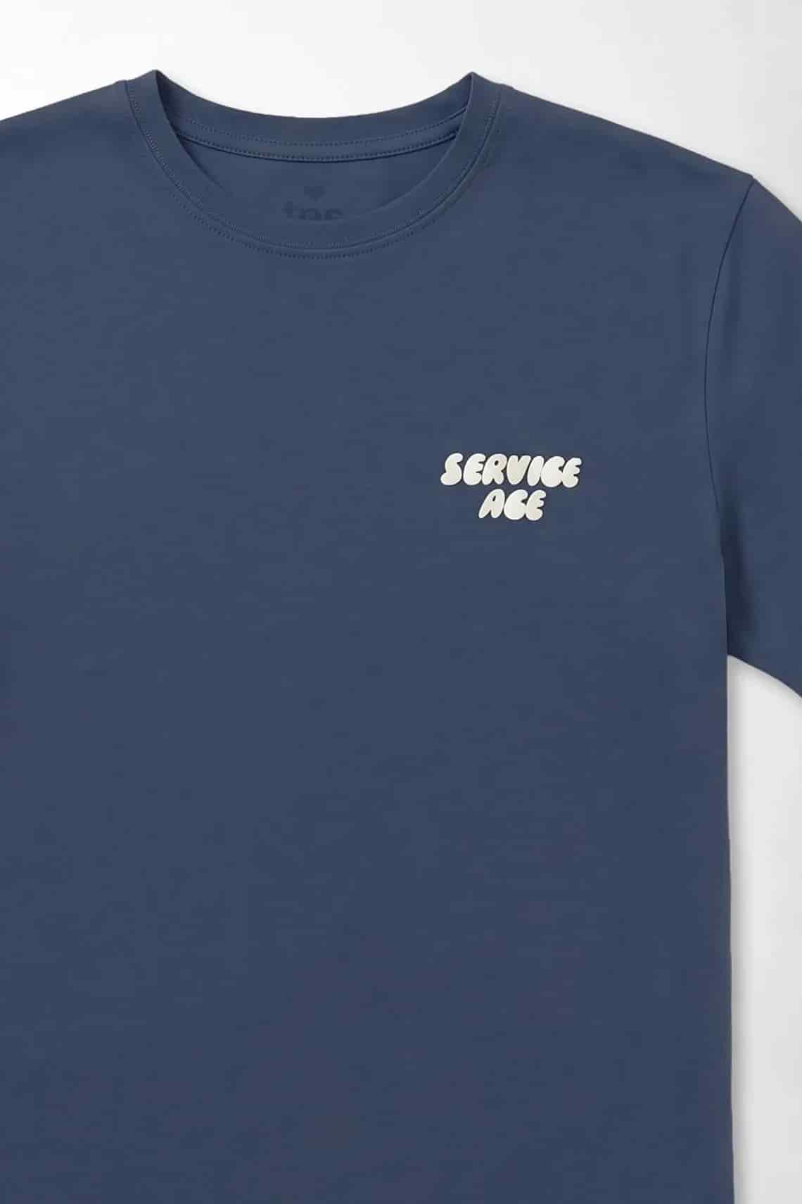 Camiseta gráfica regular con Service Ace en mezcla de algodón azul marino para hombre - miniatura 2