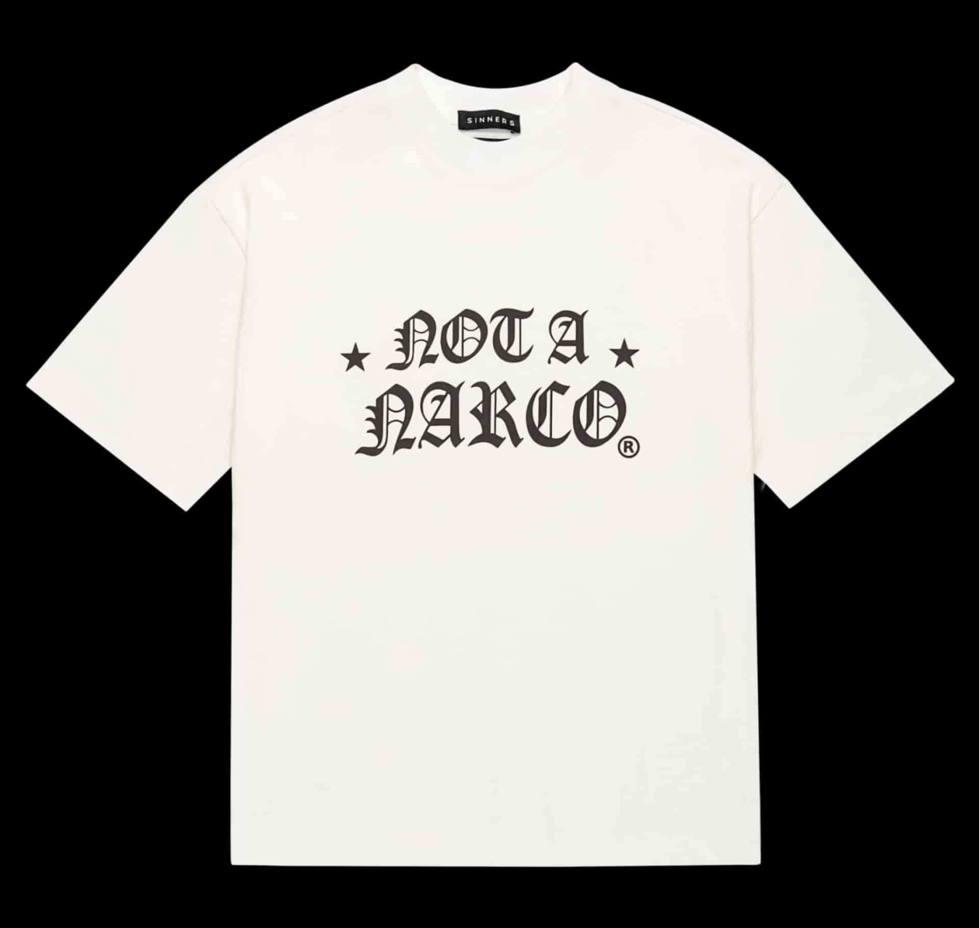NOT A NARCO STAR CREME T-SHIRT - miniatura 1