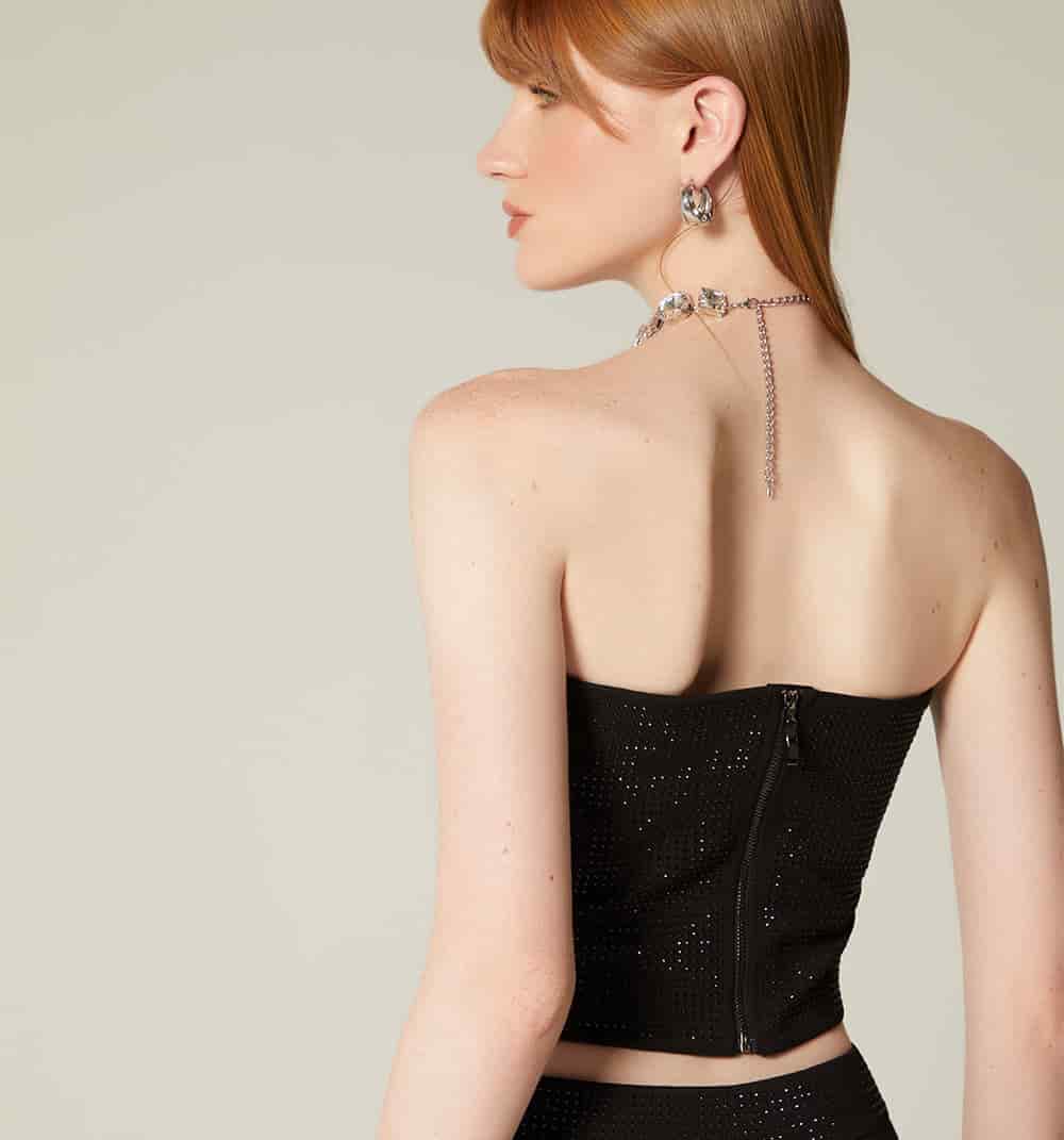 Blusa strapless con hotfix - miniatura 4