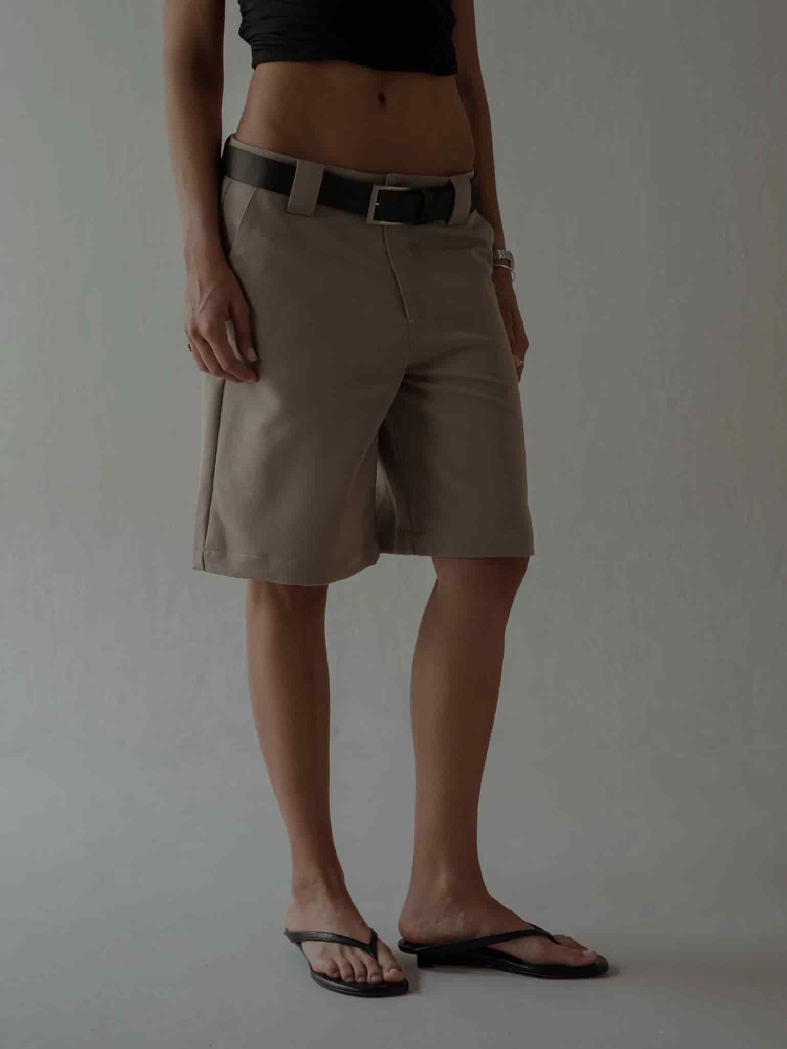 LONG CLASSIC SHORTS - TAUPE - miniatura 1